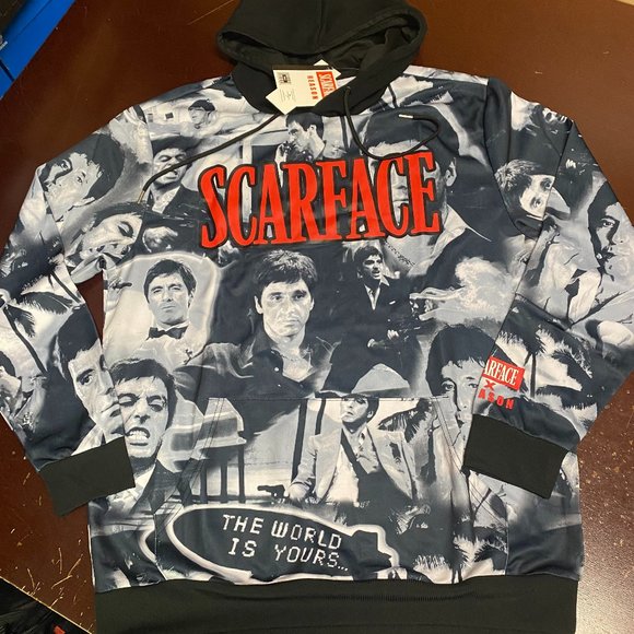 Reason Shirts Reason Mens Black Scarface Long Sleeve Kangaroo